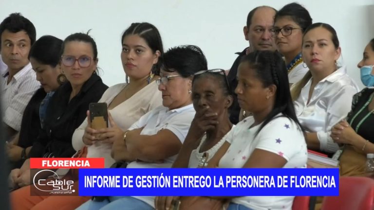 Informe de gestión entrego la personera de Florencia