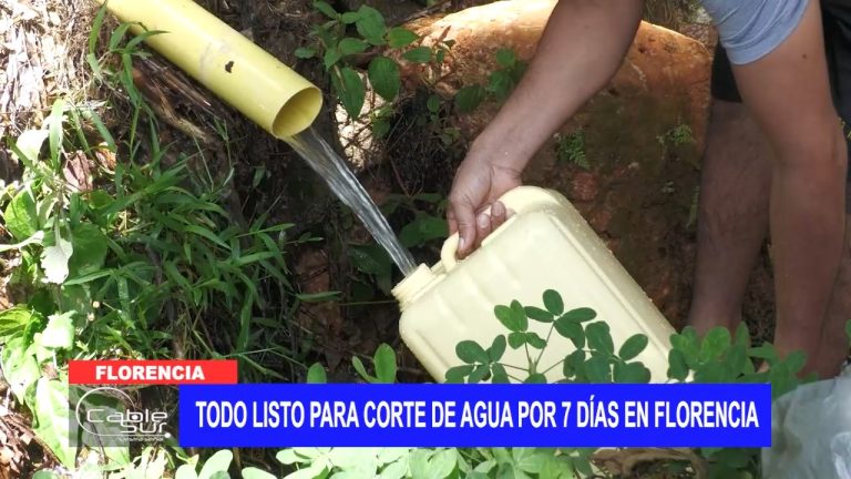 Todo listo para corte de agua por 7 días en Florencia