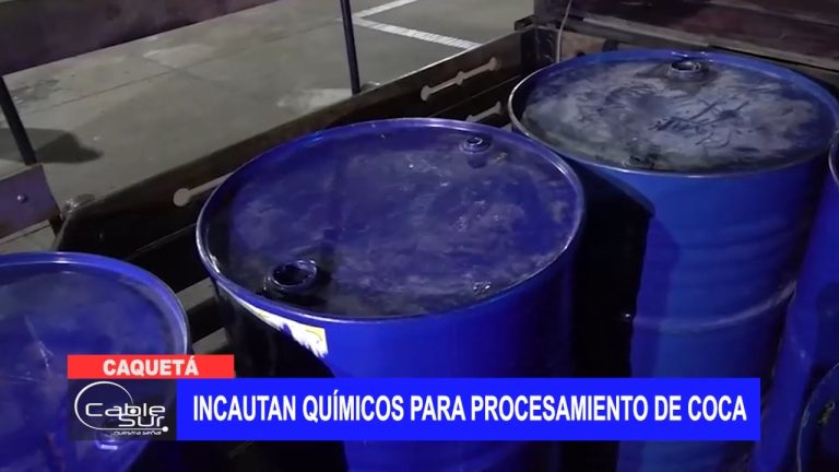 Incautan químicos para procesamiento de coca
