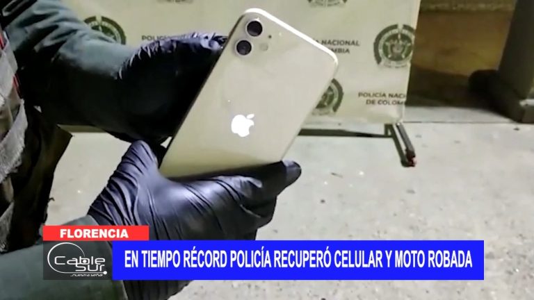 En tiempo récord policía recuperó celular y moto robada