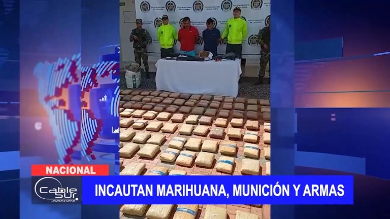Incautan marihuana, munición y armas