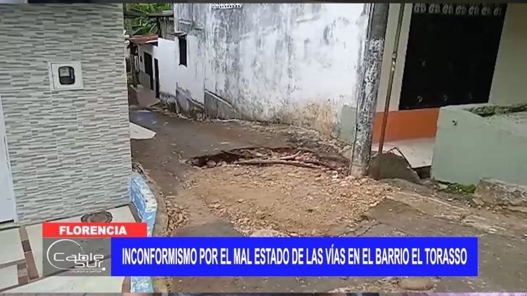 Inconformismo por el mal estado de las vías en el barrio El Torasso
