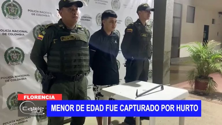 Menor de edad fue capturado por hurto