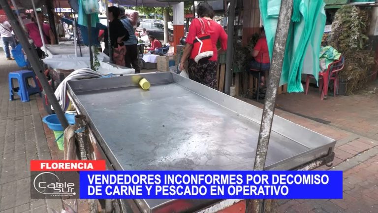 Vendedores inconformes por decomiso de carne y pescado en operativo