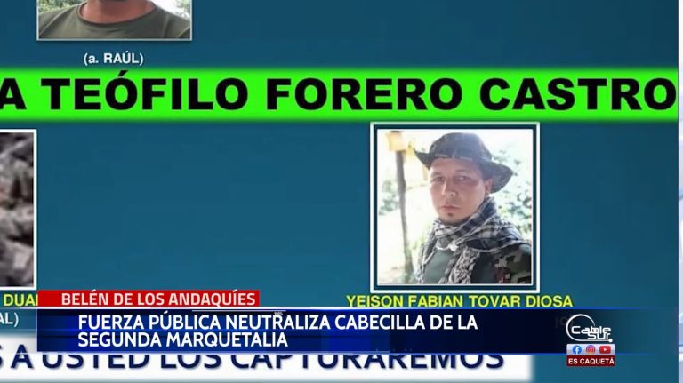 La policía nacional y las fuerzas militares neutralizaron a alias Andrés Jaramillo o Chilingo.