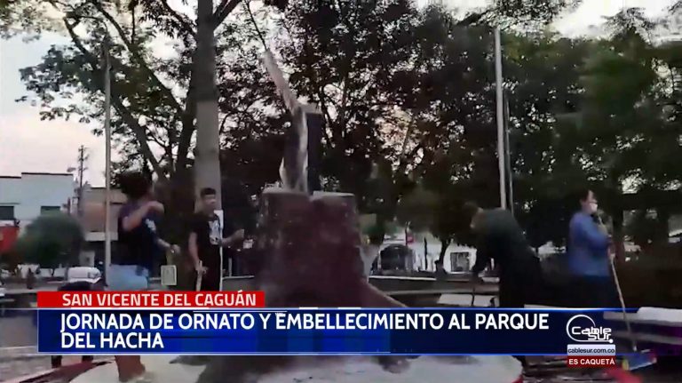 Se llevó a cabo jornada de ornato y embellecimiento en el parque principal del Municipio de San Vicente del Caguán.