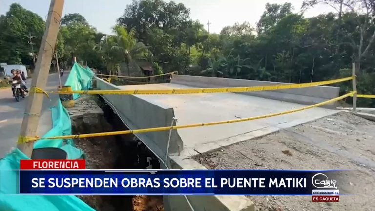 Suspensión de los trabajos sobre el puente Matiki.