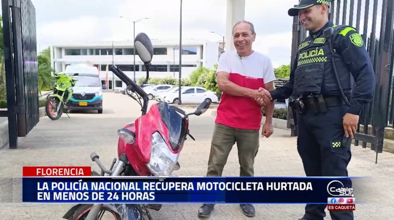 La Policía Nacional logró recuperar en tiempo récord una motocicleta robada durante la noche anterior.