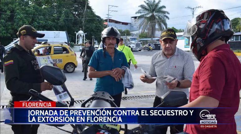 Florencia, llevaron a cabo una jornada de prevención contra el secuestro y la extorsión, bajo el lema ‘¡no dejes que te engañen!.