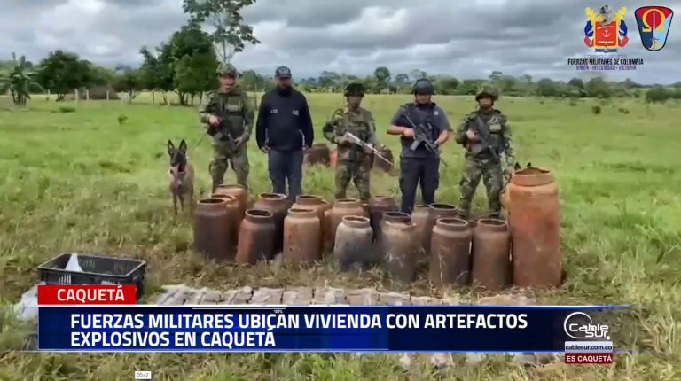 Las fuerzas militares ubicaron una vivienda, la cual era utilizada para almacenar una gran cantidad de explosivos.