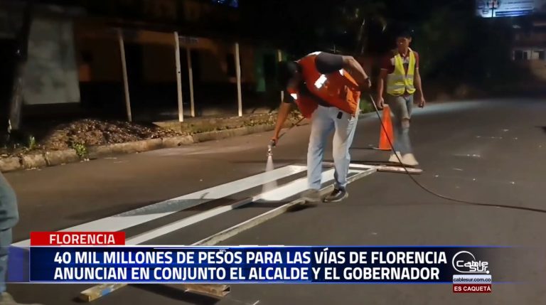 El mejoramiento de las vías de la ciudad de Florencia será un compromiso entre las administraciones municipal y departamental donde se anuncian más de 40 mil millones de pesos de inversión.