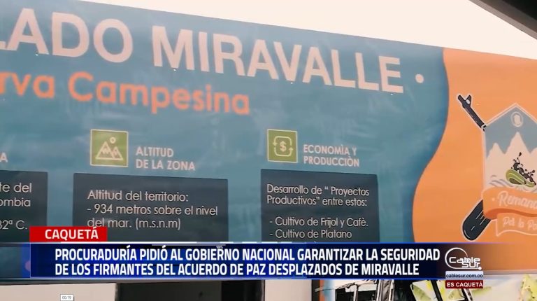La Procuraduría General de la Nación exhortó al gobierno Nacional a adoptar las medidas necesarias para garantizar la seguridad de los firmantes de acuerdo de paz.