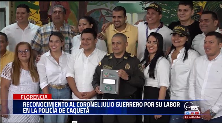 El concejo de Florencia otorgó un reconocimiento especial al coronel Julio Hernando Guerrero Rojas comandante departamento de Policía Caquetá.