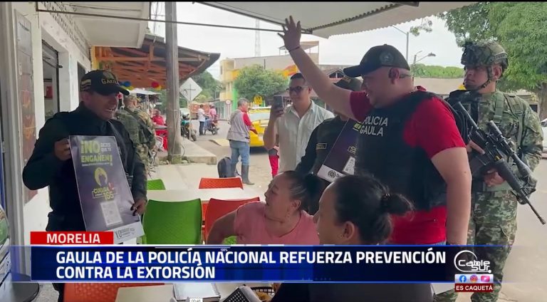 El grupo de acción unificada por la libertad personal (Gaula) de la Policía Nacional de Colombia realiza diversas actividades de prevención en el municipio de Morelia para combatir la extorsión.