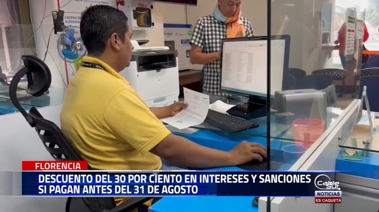 La alcaldía de Florencia entrega los beneficios tributarios del 30 por ciento en intereses y sanciones se cancela antes del 31 de agosto.