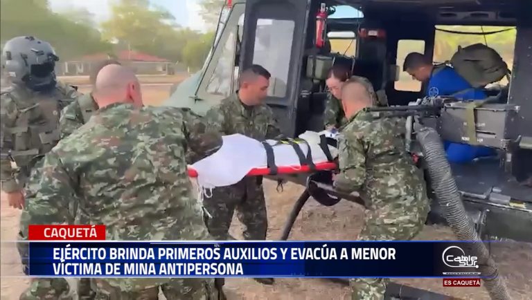 Atendiendo el llamado urgente de la comunidad, tropas del batallón de alta montaña N.°9 de la Novena brigada prestaron los primeros auxilios a una menor de 9 años que accidentalmente fue víctima de una mina antipersona.