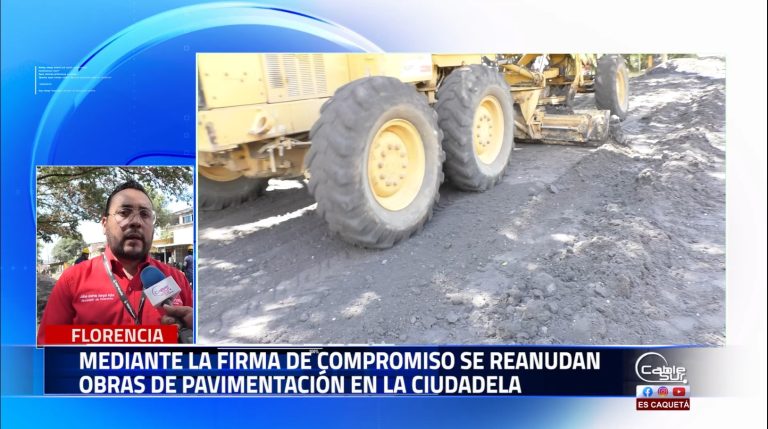 Luego de que el alcalde de Florencia decidiera parar las obras de pavimentación en el sector de la ciudadela líderes comunales firman compromiso para la reanudación de las obras.