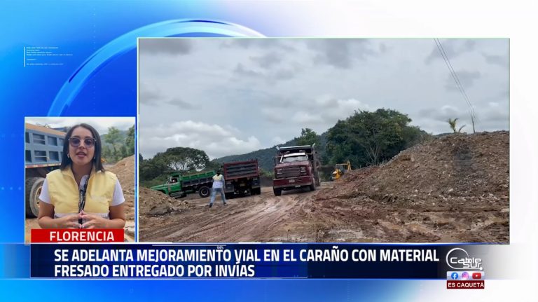 La administración de Florencia continúa con el mejoramiento vial en áreas rurales del municipio.