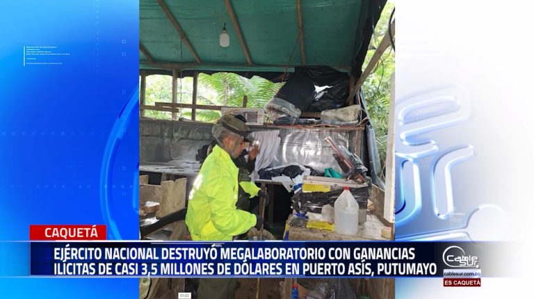 Gracias a un trabajo coordinado de la vigésima séptima brigada de selva del ejército nacional y la Policía Nacional, se logró la ubicación y destrucción de forma controlada de un mega laboratorio ilegal para la producción de clorhidrato cocaína.