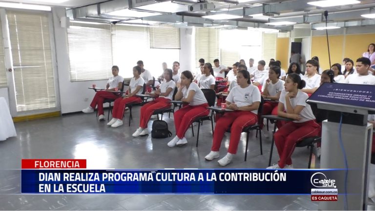 Estudiantes de la institución educativa corazón inmaculado de maría del municipio de el Doncello participaron de una capacitación de cultura a la contribución por parte de la Dian, esta se realizó en la ciudad de Florencia.