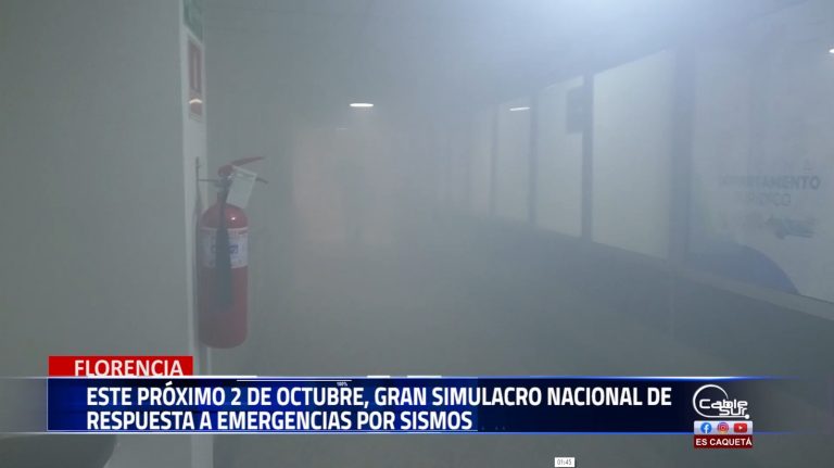 La comunidad caqueteña participara en el simulacro Nacional de respuesta a emergencias, que se llevará a cabo el próximo miércoles 2 de octubre a las 9:00 a.m.