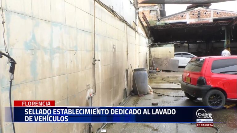 Por no cumplir con la documentación establecida fue sellado lavadero por parte de la secretaria de ambiente y desarrollo rural en centro de Florencia.