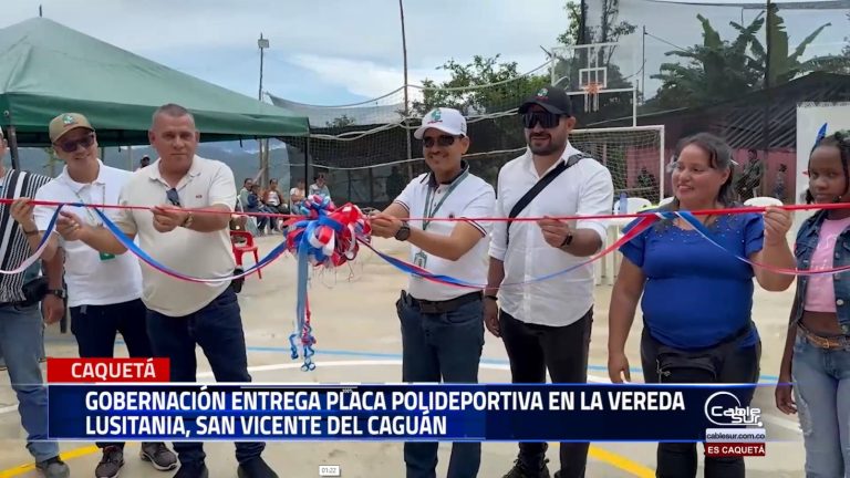 La gobernación del Caquetá entregó a la comunidad de Lusitania, en San Vicente del Caguán, una moderna placa polideportiva, brindando un espacio adecuado para el deporte y la recreación.