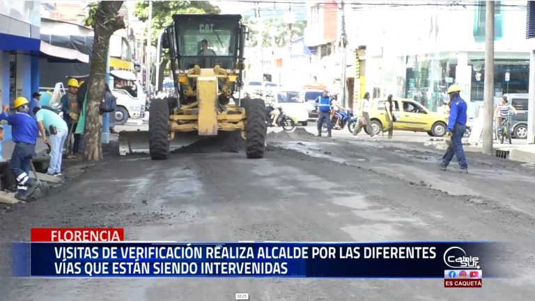 Con el propósito de verificar los avances de las obras de pavimentación el alcalde de Florencia realiza visitas improvistas según el mandatario agradece el compromiso de quienes están al frente de los trabajos.
