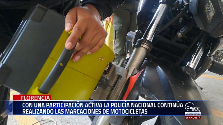 Con una participación activa, la Policía Nacional continúa realizando las marcaciones de motocicletas en el centro comercial Gran Plaza.