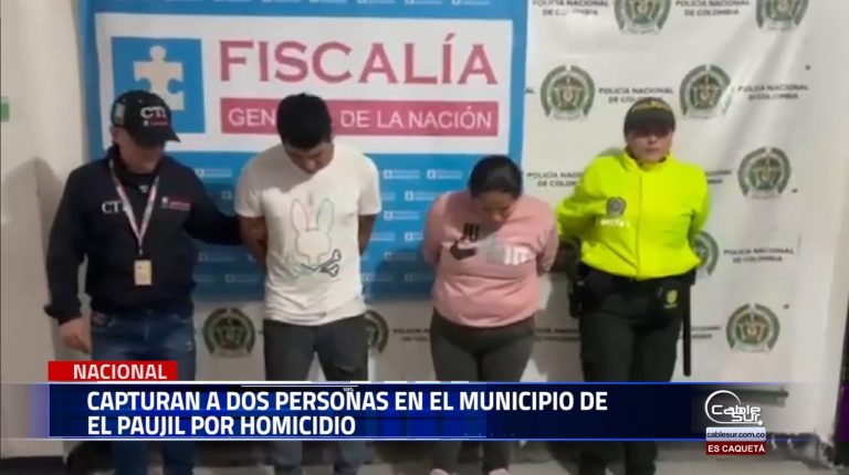 En un operativo conjunto entre la Policía Nacional y el CTI, fueron capturadas dos personas en el municipio del paujil.