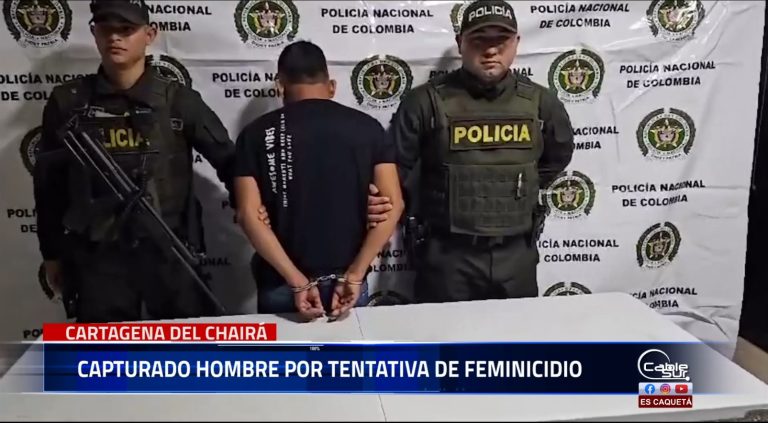 Cartagena del Chairá, Caquetá́. en un contundente operativo realizado por la Policía Nacional en el municipio de Cartagena del Chairá, se logró la captura de un hombre señalado por el delito de tentativa de feminicidio