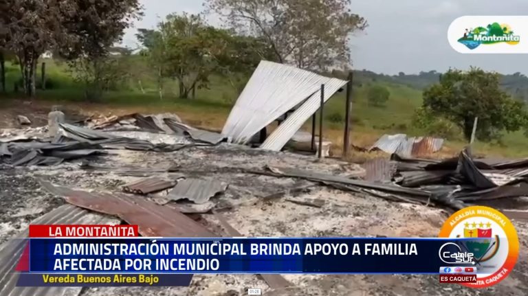 Ayuda humanitaria fue entregada a una familia que perdió sus pertenencias en un incendio en el municipio de la Montañita.