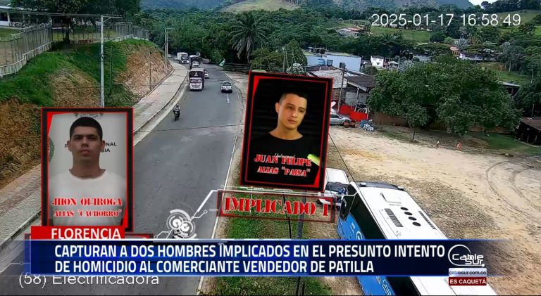 Comandante del departamento de Policía Caquetá, informó sobre la captura de dos hombres implicados en el presunto intento de homicidio contra un comerciante vendedor de patilla.
