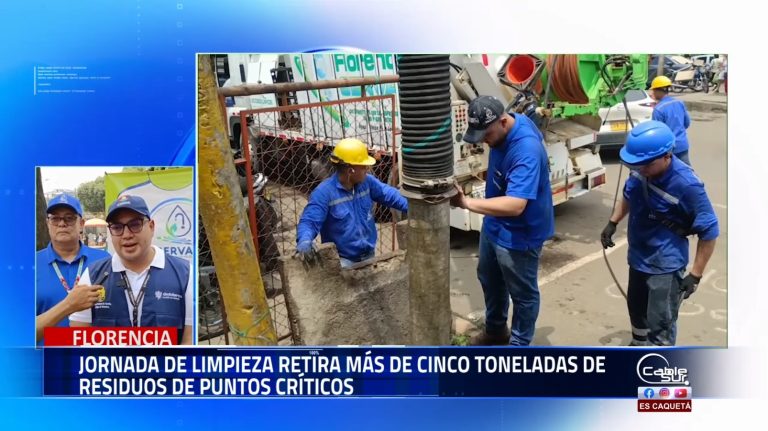 El consejo municipal de gestión del riesgo, con el respaldo de diversas entidades, llevó a cabo una jornada de limpieza en cuatro sectores de Florencia, durante la actividad, se retiraron toneladas de residuos que obstruían el sistema de alcantarillado.
