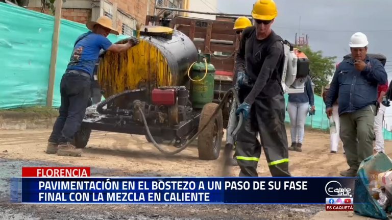 Los trabajos de pavimentación en el bostezo avanzan con éxito y ya se encuentran en su fase final.