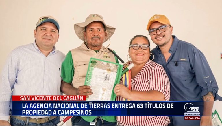 La Agencia Nacional de Tierras formalizó la entrega de títulos de propiedad a campesinos en los llanos del Yari, en una iniciativa que busca garantizar seguridad jurídica, impulsar el desarrollo rural y fortalecer la paz en la región.