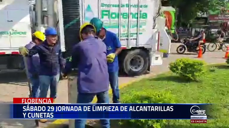 Este sábado 29 se llevará a cabo una jornada de limpieza de alcantarillas y cunetas en cuatro puntos estratégicos de Florencia, Caquetá