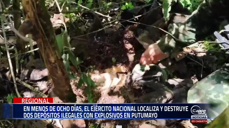 En menos de ocho días, el Ejército Nacional localiza y destruye dos depósitos ilegales con explosivos en Putumayo.