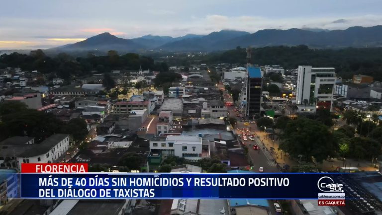 La ciudad de Florencia completa más de 40 días sin registrar homicidios, un hecho que resalta el ambiente de tranquilidad que se vive en el municipio, gracias a las acciones conjuntas entre la Administración Municipal, la fuerza pública y la comunidad.
