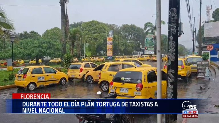 Desde las primeras horas de la mañana se desarrollo un paro Nacional convocado por el gremio de taxistas, quienes exigen soluciones a problemáticas como el aumento en el precio de los combustibles entre otras necesidades, en Florencia, Antonio Herrera, líder del gremio de taxistas