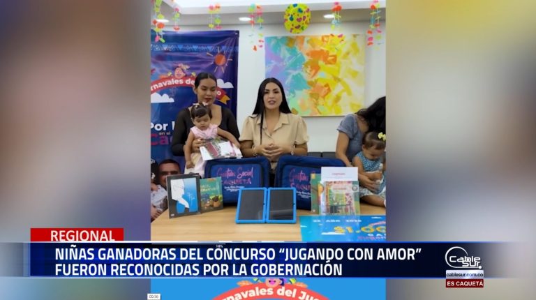Con una sonrisa y en compañía de sus familias, Zoé y Naomi recibieron un merecido reconocimiento en la Gobernación del Caquetá tras destacarse en el concurso “Jugando con Amor”.