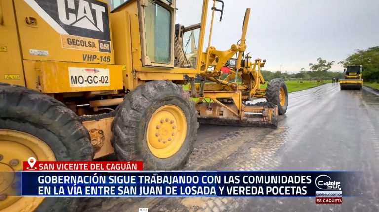 Gobernación de Caquetá sigue trabajando con las comunidades en la vía entre San Juan de Losada y Vereda Pocetas