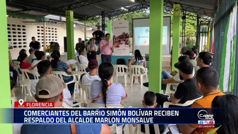 El alcalde de Florencia, Marlon Monsalve, se reunió con los comerciantes del barrio Simón Bolívar para verificar el cumplimiento de los compromisos adquiridos y socializar los avances de las obras que se ejecutan en el sector.