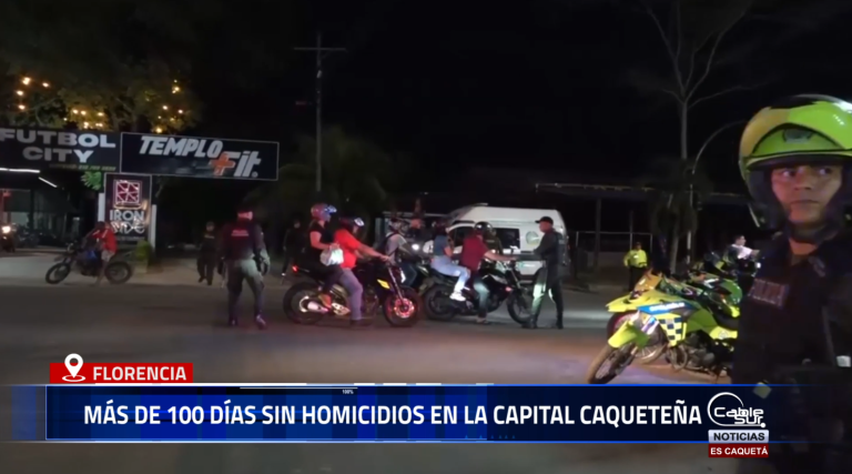 Gracias al trabajo articulado entre las autoridades, la comunidad y distintas entidades, la capital del Caquetá alcanza más de 100 días sin homicidios