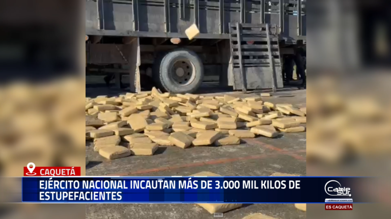 En una operación militar contra el narcotráfico, tropas de la Décima Segunda Brigada del Ejército Nacional, adscritas a la Sexta División, incautaron cerca de 3.049 kilogramos de marihuana en un puesto de control ubicado en la vía que comunica a Caquetá con Huila.