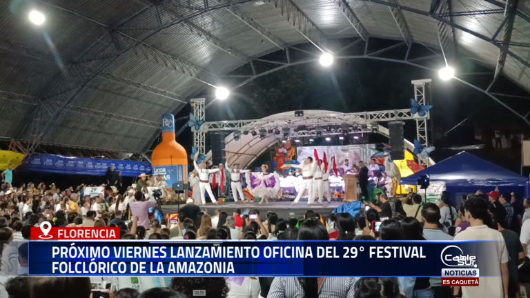 La Alcaldía de Florencia, a través de la Secretaría de Cultura, Deporte y Recreación, invita al lanzamiento oficial de la oficina del 29° Festival Folclórico de la Amazonía, este viernes.