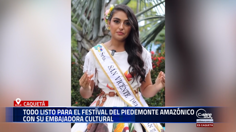 Durante el Festival Folclórico y Turístico del Piedemonte Amazónico, las embajadoras culturales del Caquetá, incluida Verónica Lemus Liscano en representación de San Vicente del Caguán, promueven con orgullo las tradiciones de sus territorios.