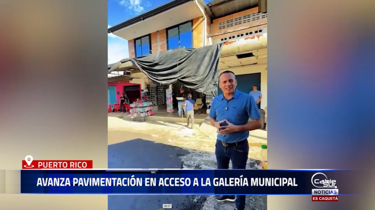 En el municipio de Puerto Rico, Caquetá, se adelantan obras de mejoramiento vial con la pavimentación de uno de los accesos principales a la galería municipal.