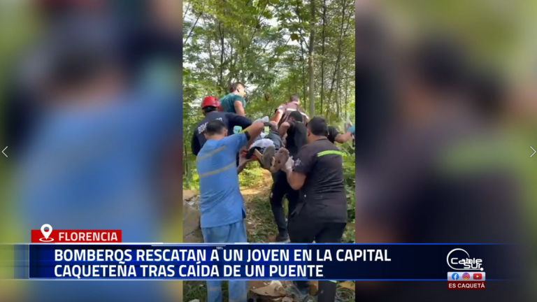El Cuerpo de Bomberos de Florencia atendió con prontitud una emergencia registrada en la capital caqueteña, donde un joven resultó afectado tras la caída de un puente.