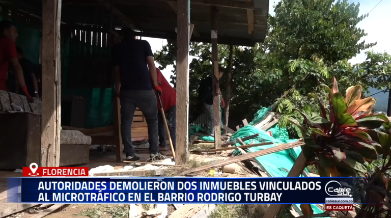Como parte de las acciones para combatir el tráfico local de estupefacientes, la Alcaldía de Florencia y la Policía Nacional ejecutaron la demolición de dos viviendas utilizadas para la venta de droga.
